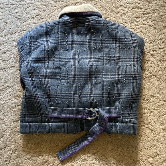 Blue and purple plaid Sherpa Bogar jacket ￼ - Picture 5 of 8